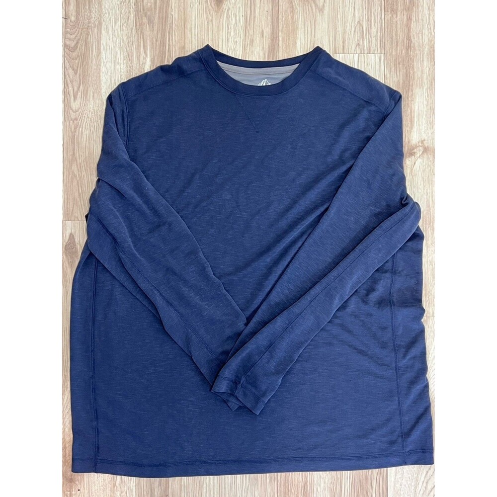 Croft & Barrow The Adventure Tee Men's Lg Blue Crew Neck Long Sleeve Shirt NWOT